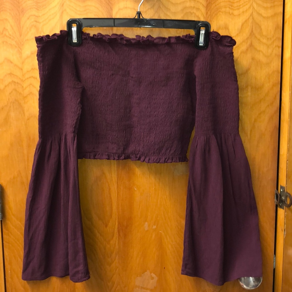 Plum Off the Shoulder Top